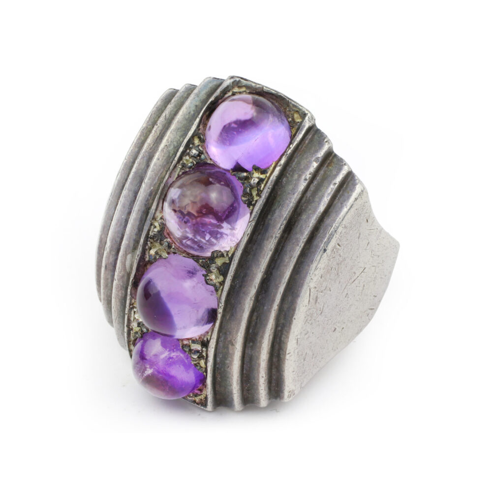 Boivin Amethyst and Silver Ring