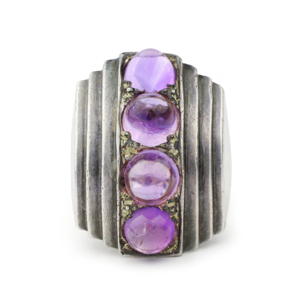 Boivin Amethyst and Silver Ring