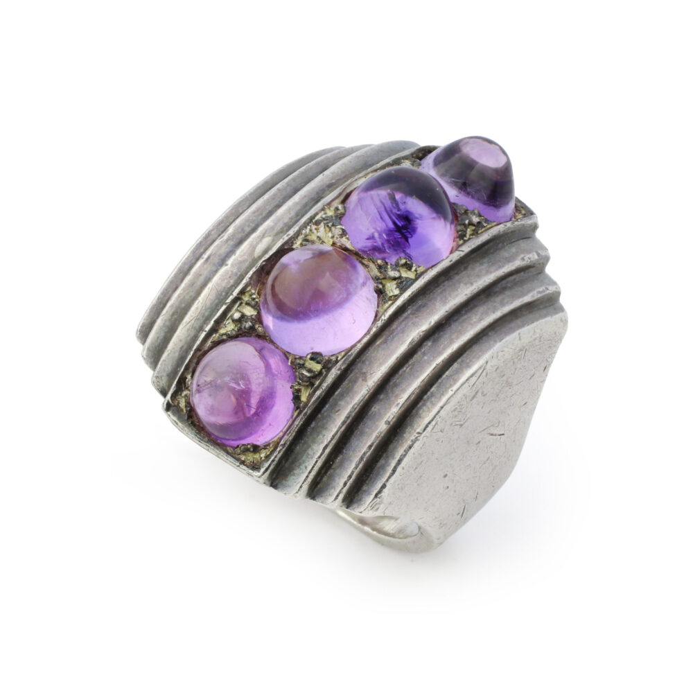 Boivin Amethyst and Silver Ring