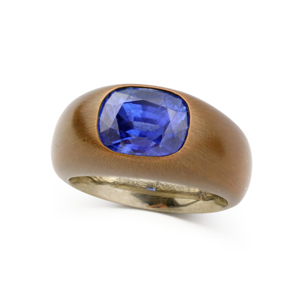 Hemmerle Ceylon Sapphire, Copper and Gold Ring