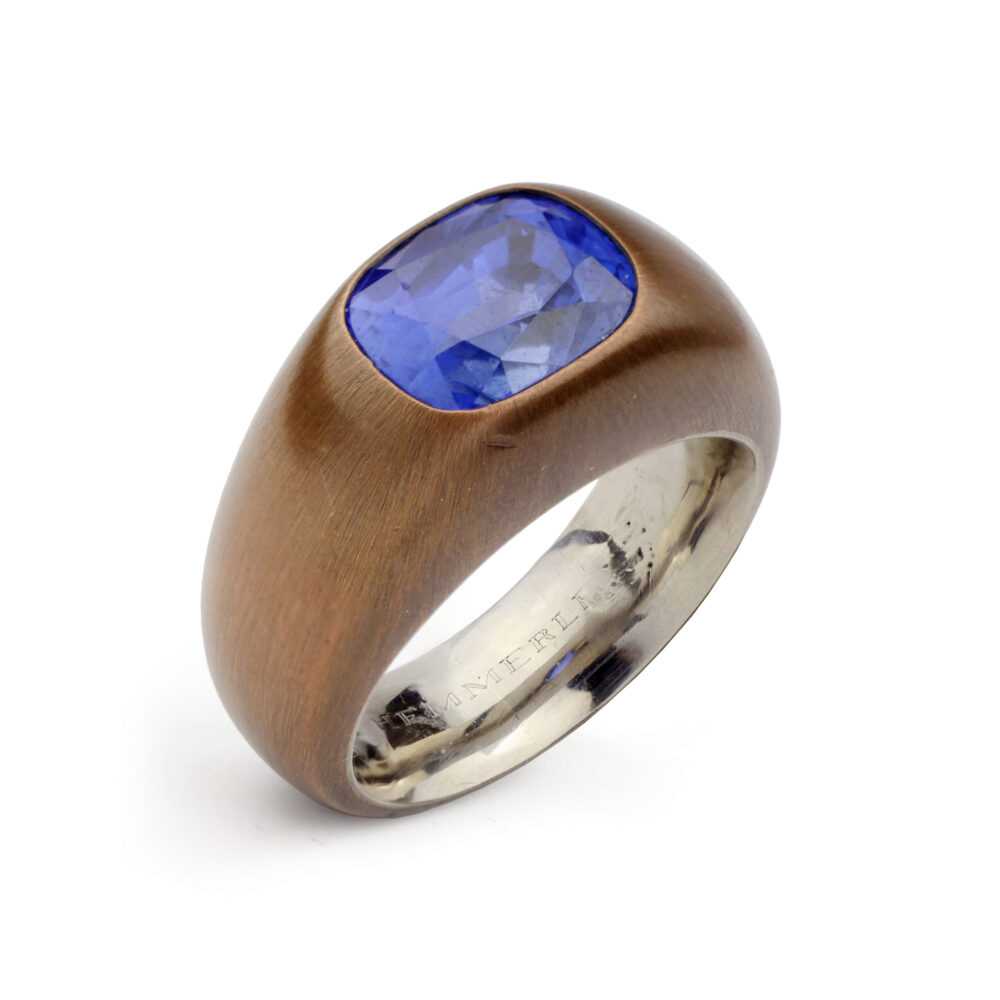 Hemmerle Ceylon Sapphire, Copper and Gold Ring