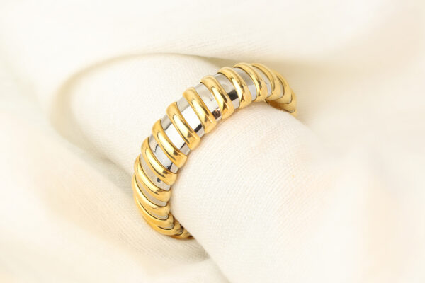 Bulgari Gold and Steel Bangle Bracelet