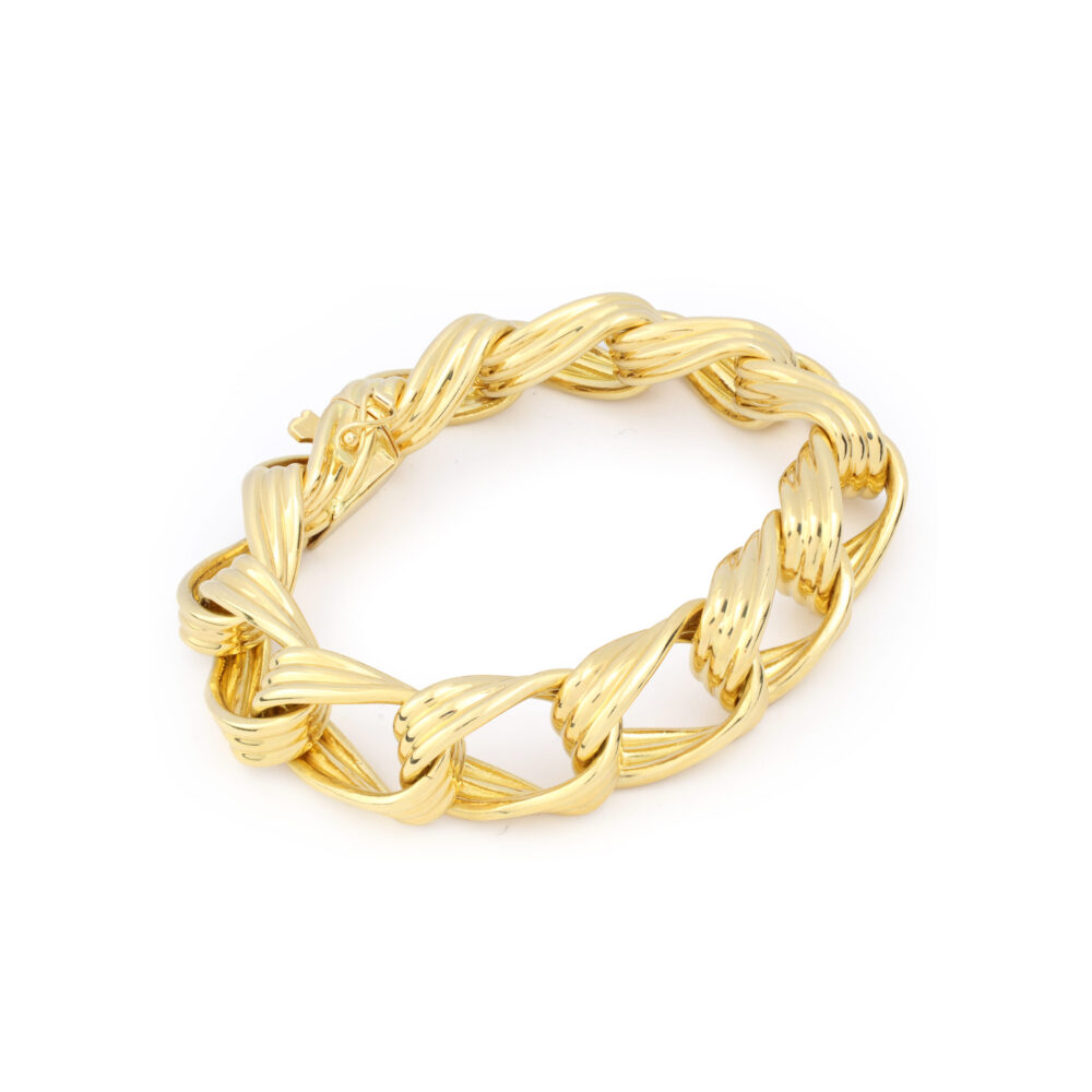 Van Cleef & Arpels Reeded Gold Link Bracelet