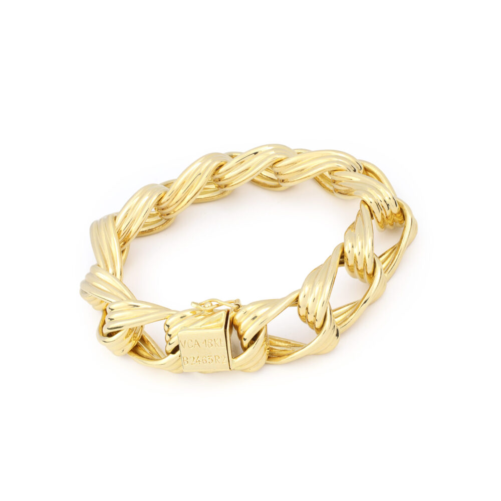 Van Cleef & Arpels Reeded Gold Link Bracelet