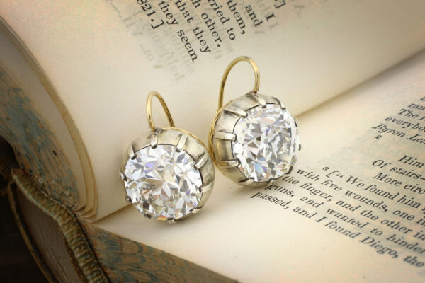 Old Mine Cut Diamond On The Wire Ear Pendants» Price On Request «
