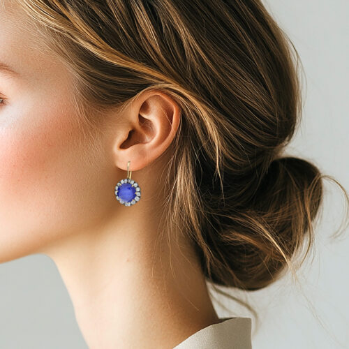Sapphire and Diamond Ear Pendants