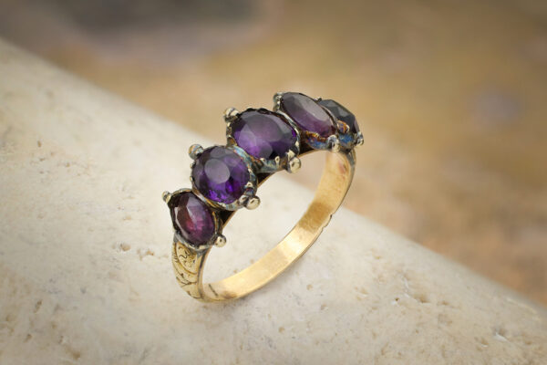 Antique Amethyst Five Stone Ring