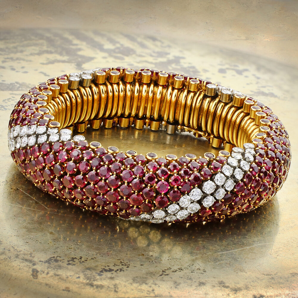 Van Cleef & Arpels 'Pelouse' Ruby and Diamond Bracelet