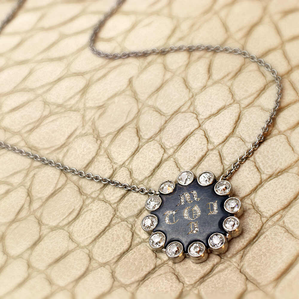 Diamond "Toi Moi" Epigram Pendant Necklace