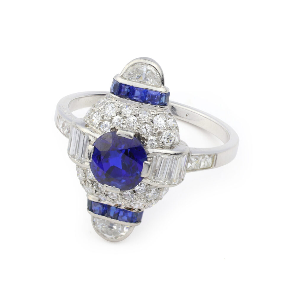 Cartier Art Deco Sapphire and Diamond Ring