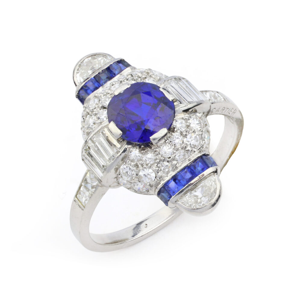 Cartier Art Deco Sapphire and Diamond Ring