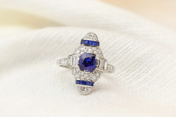 Cartier Art Deco Sapphire and Diamond Ring