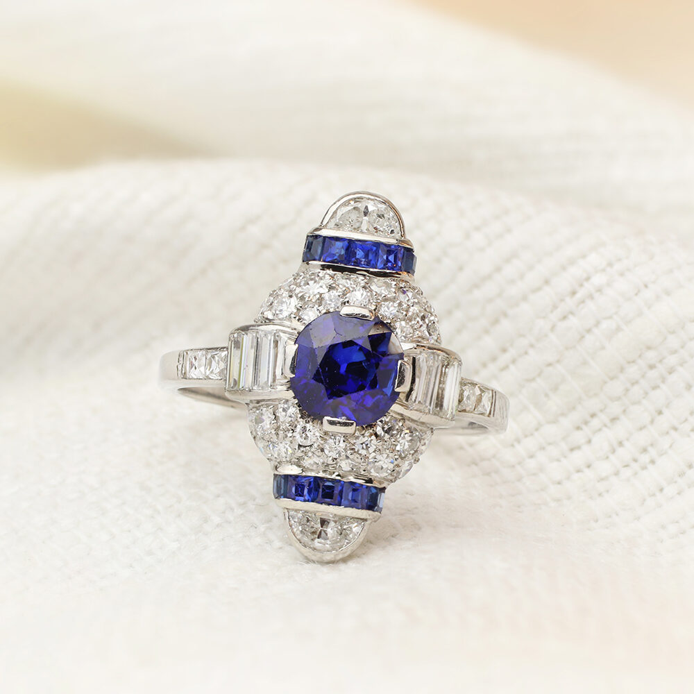 Cartier Art Deco Sapphire and Diamond Ring