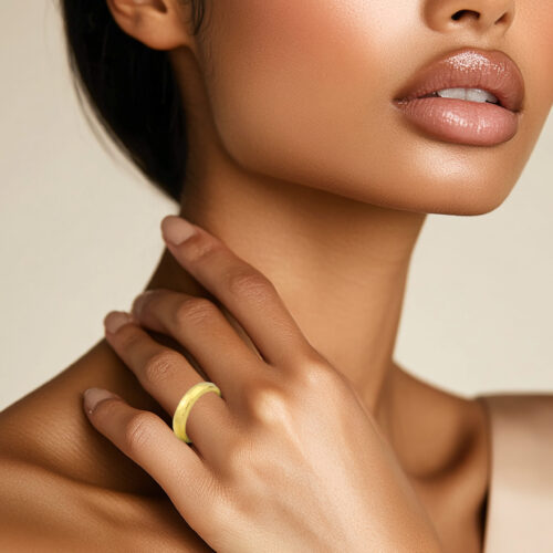 Hammered High Karat Gold Band Ring