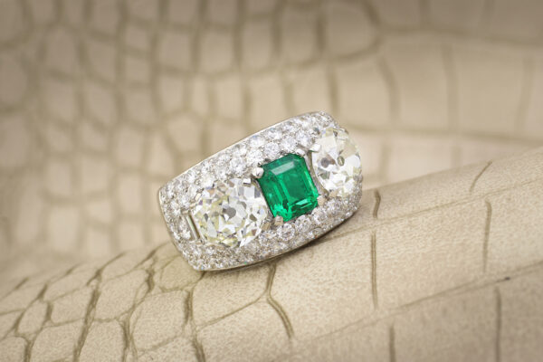 Bulgari Emerald and Diamond ‘Trombino’ Ring