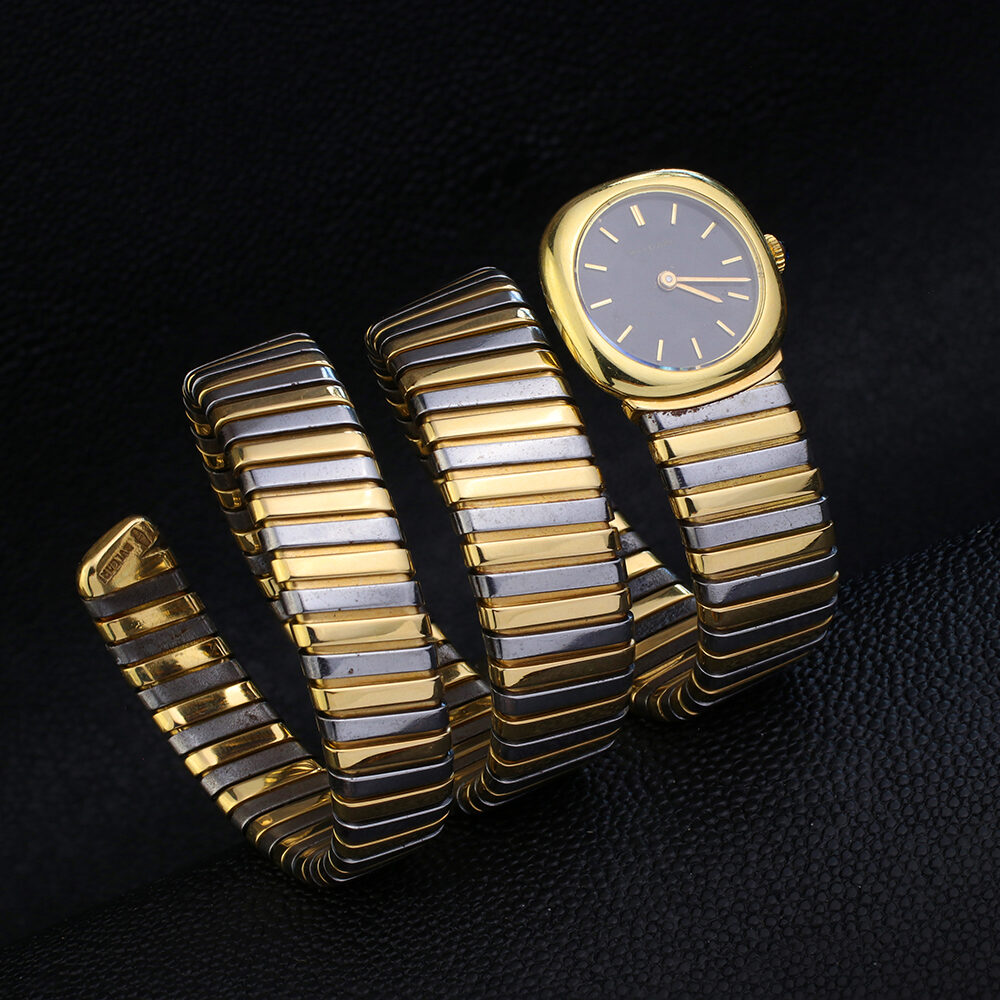 Bulgari Tubogas Gold and Steel Watch