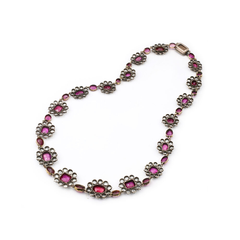 Antique Burmese Ruby and Diamond Necklace