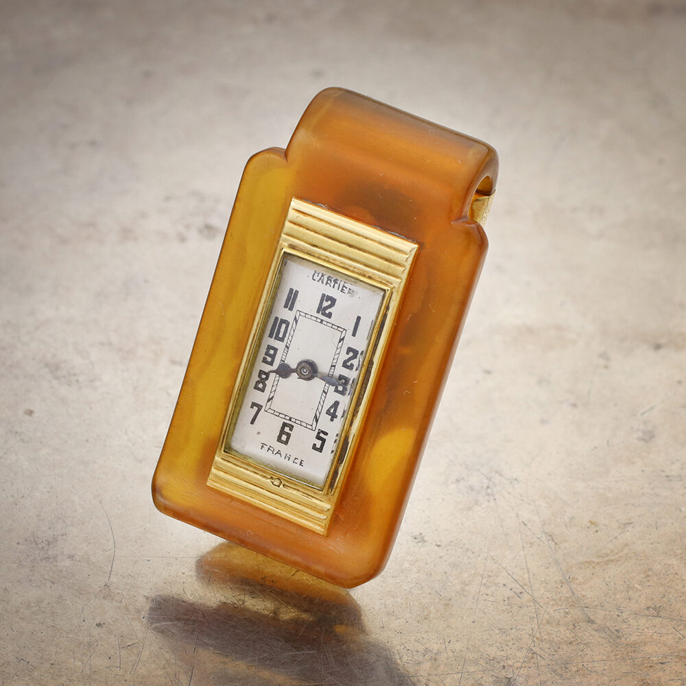 Cartier Art Deco Gold and Bakelite Clip Watch