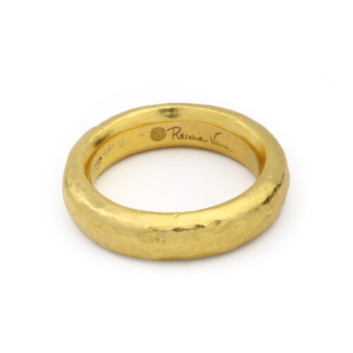 Hammered High Karat Gold Band Ring