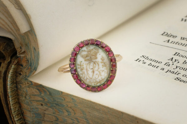 Antique Queen Charlotte Gold And Ruby Memorial Ring