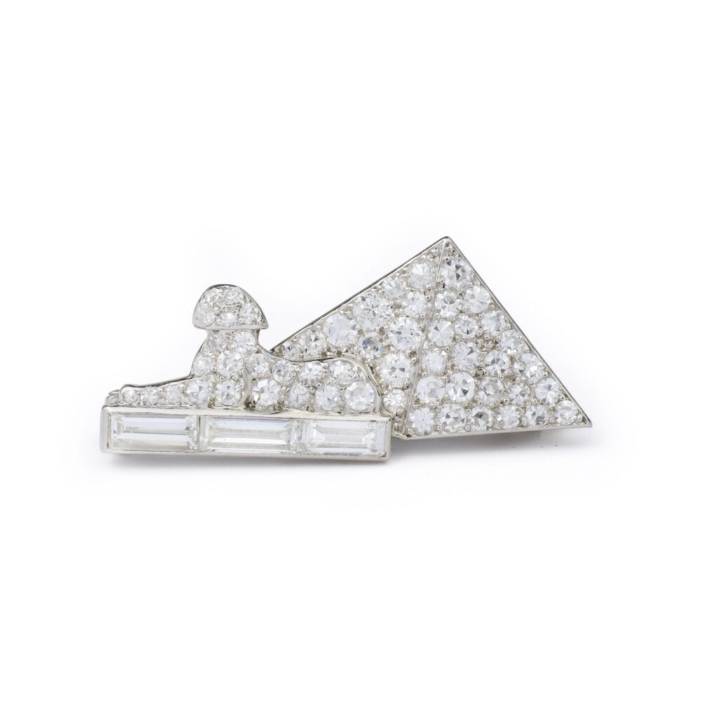 Cartier Art Deco 'Sphinx' Diamond and Platinum Brooch