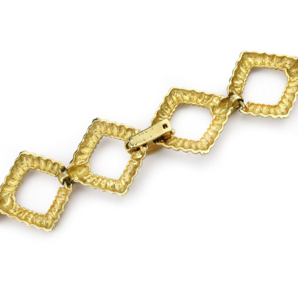 Van Cleef & Arpels Textured Gold Clip Brooch Pendant Necklace