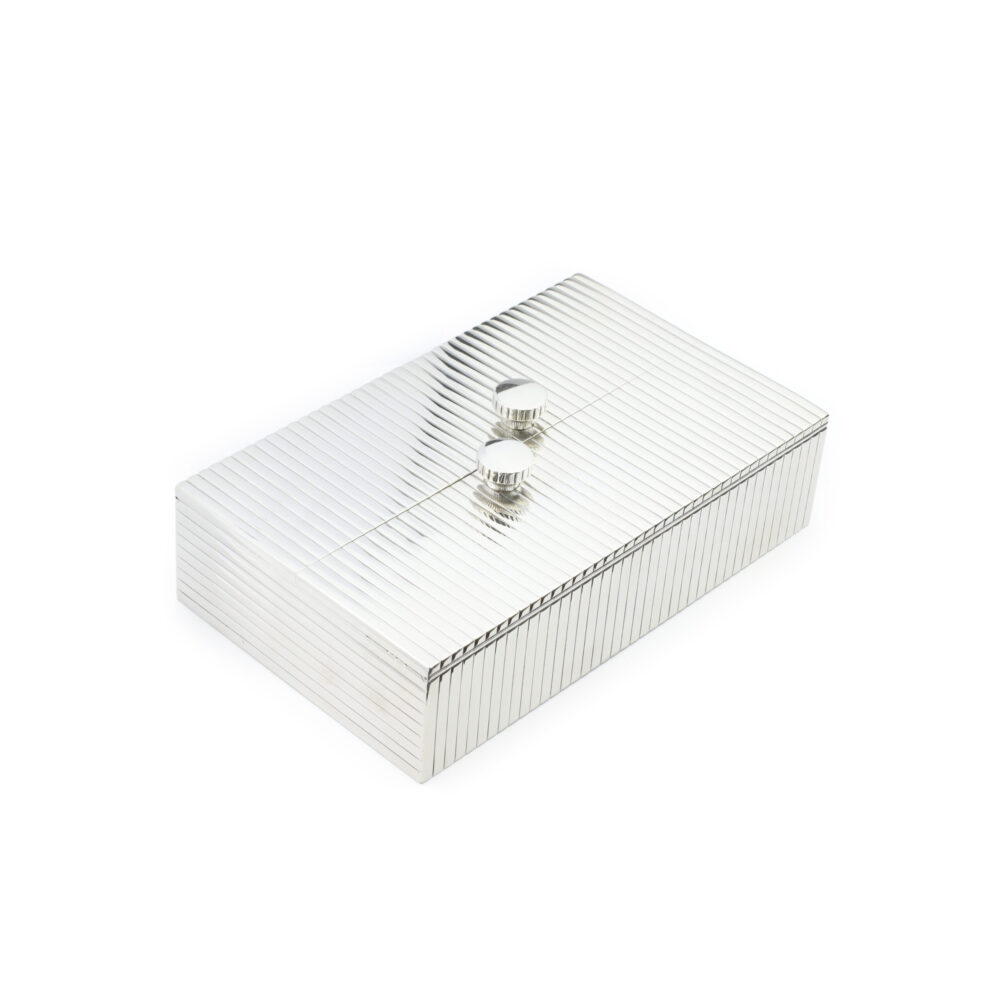 Cartier Silver Double Hinged Rectangular Shaped Box