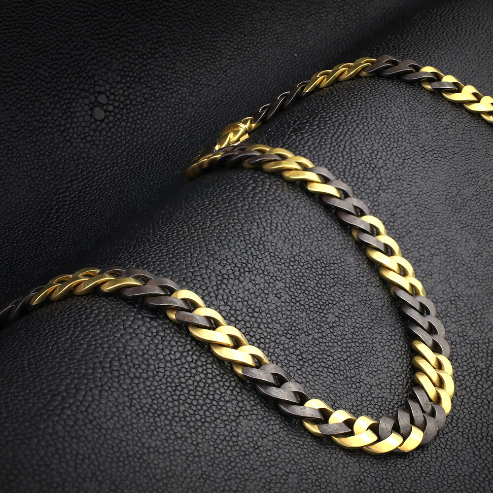 Bulgari Gold and Steel Chain Necklace