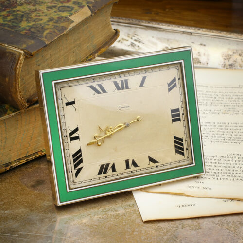 Cartier Art Deco Enamel Desk Clock