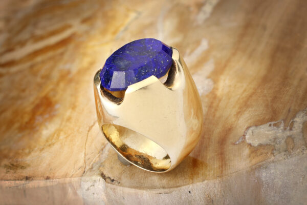 Modernist Lapis Lazuli And Gold Ring