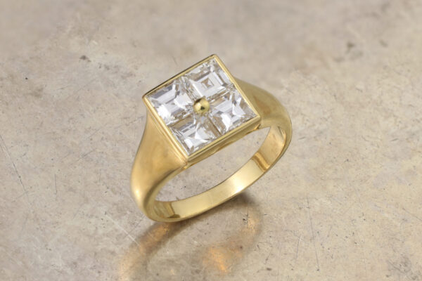 Bulgari Square Cut Diamond Set Ring