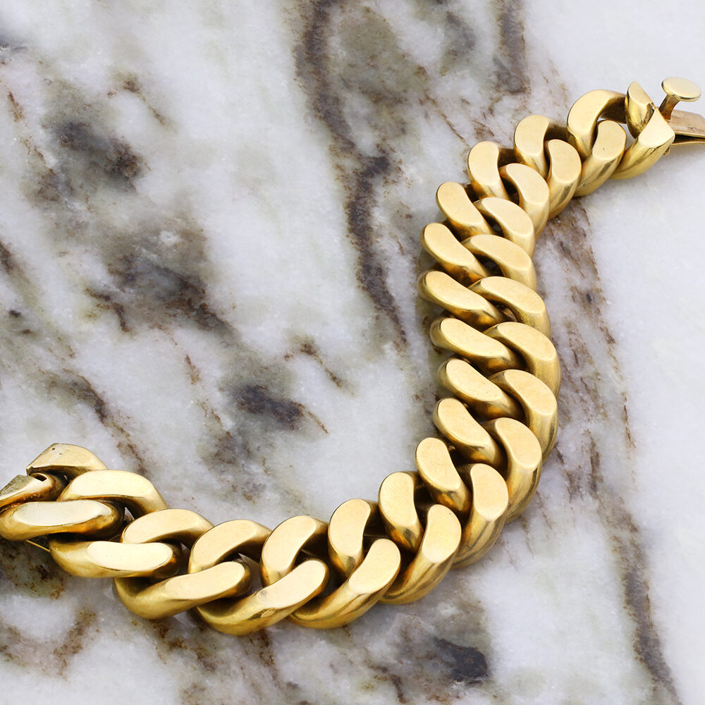 French Gold Curb Link Bracelet