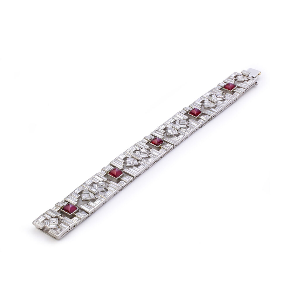 Cartier Art Deco Ruby and Diamond Bracelet