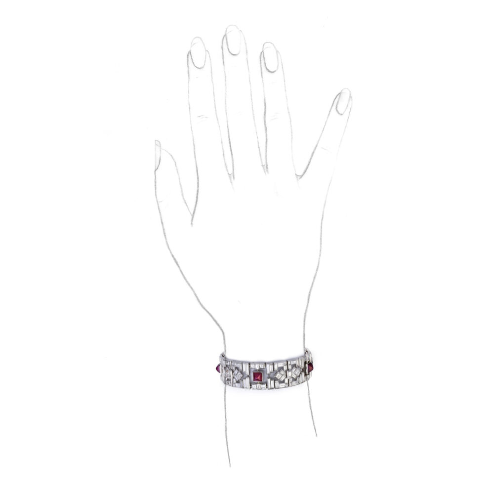 Cartier Art Deco Ruby and Diamond Bracelet