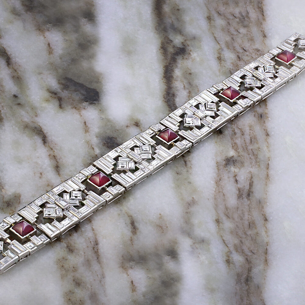 Cartier Art Deco Ruby and Diamond Bracelet