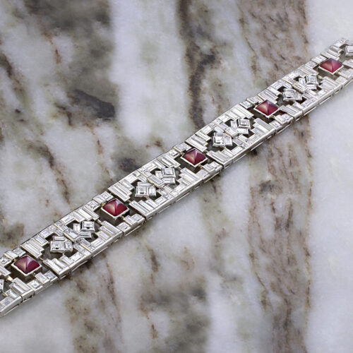 Cartier Art Deco Ruby and Diamond Bracelet