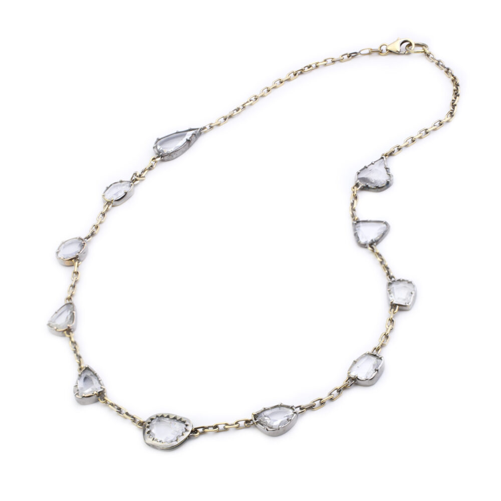 Rose Cut Diamond Station Necklace