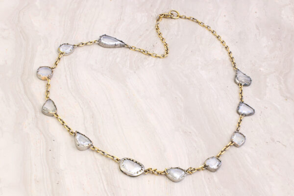 Rose Cut Diamond Station Necklace