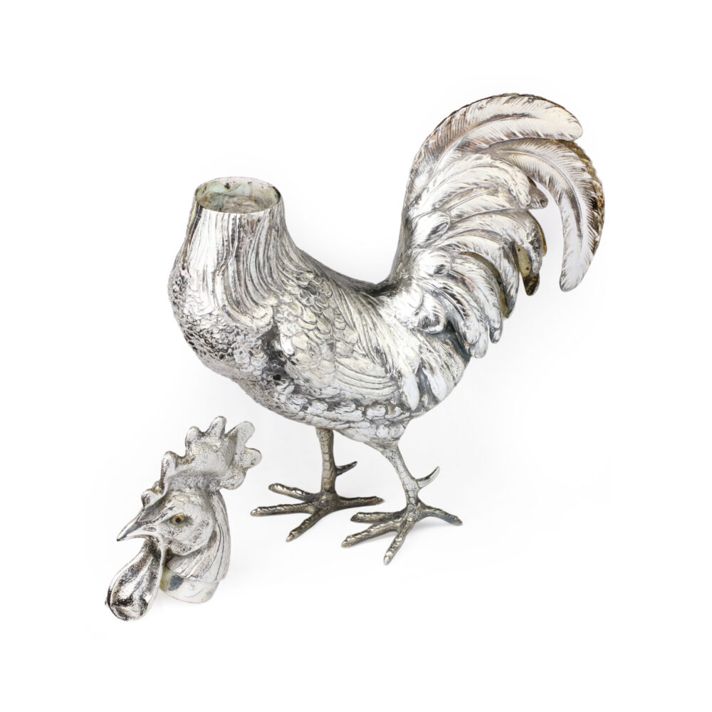 Silver Plated Rooster Decanter
