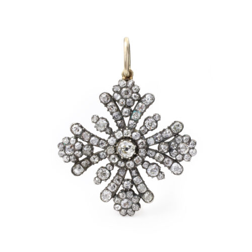 Antique Diamond Set Maltese Cross Pendant