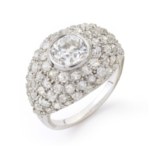 Antique Diamond Set Platinum Ring