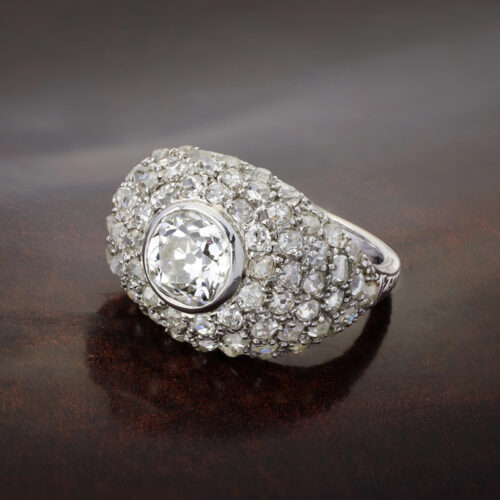 Antique Diamond Set Platinum Ring