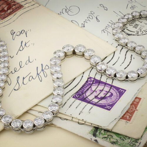 French Diamond and Platinum Riviere Necklace