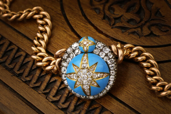 Enamel And Diamond Pendant Necklace