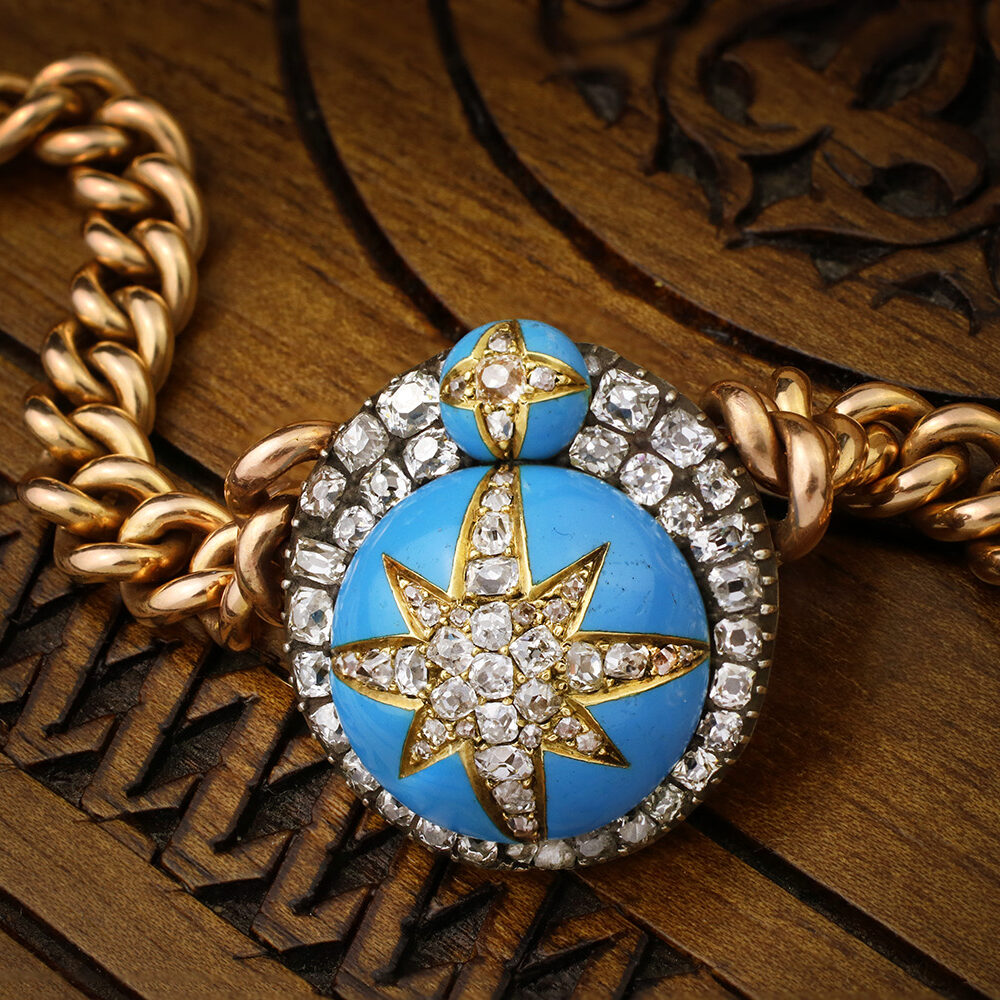 Enamel and Diamond Pendant Necklace