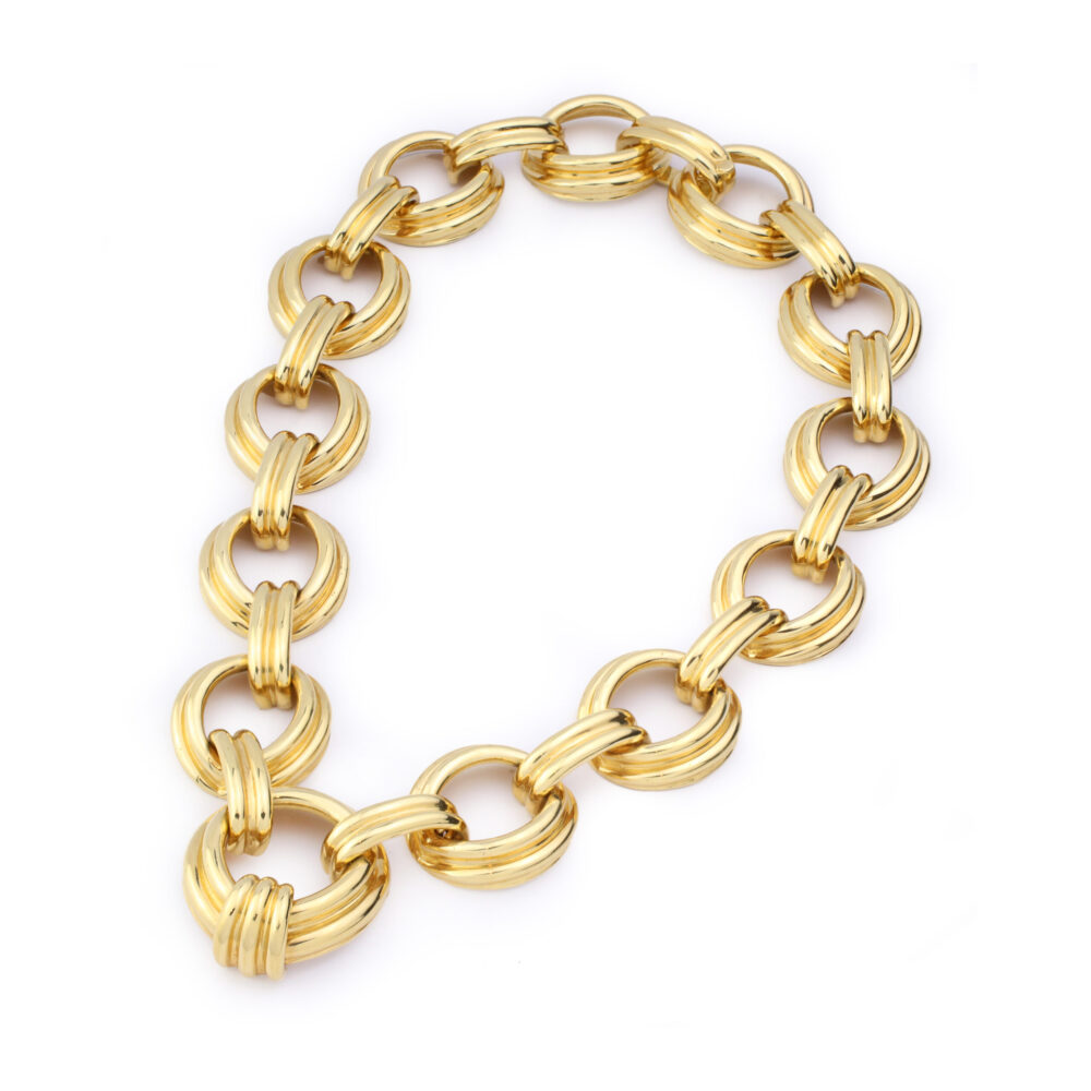 Cartier Sculpted Gold Link Necklace