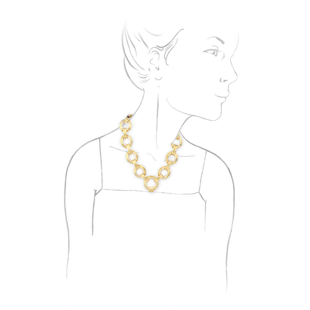 Cartier Sculpted Gold Link Necklace