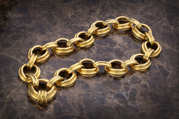 Cartier Sculpted Gold Link Necklace