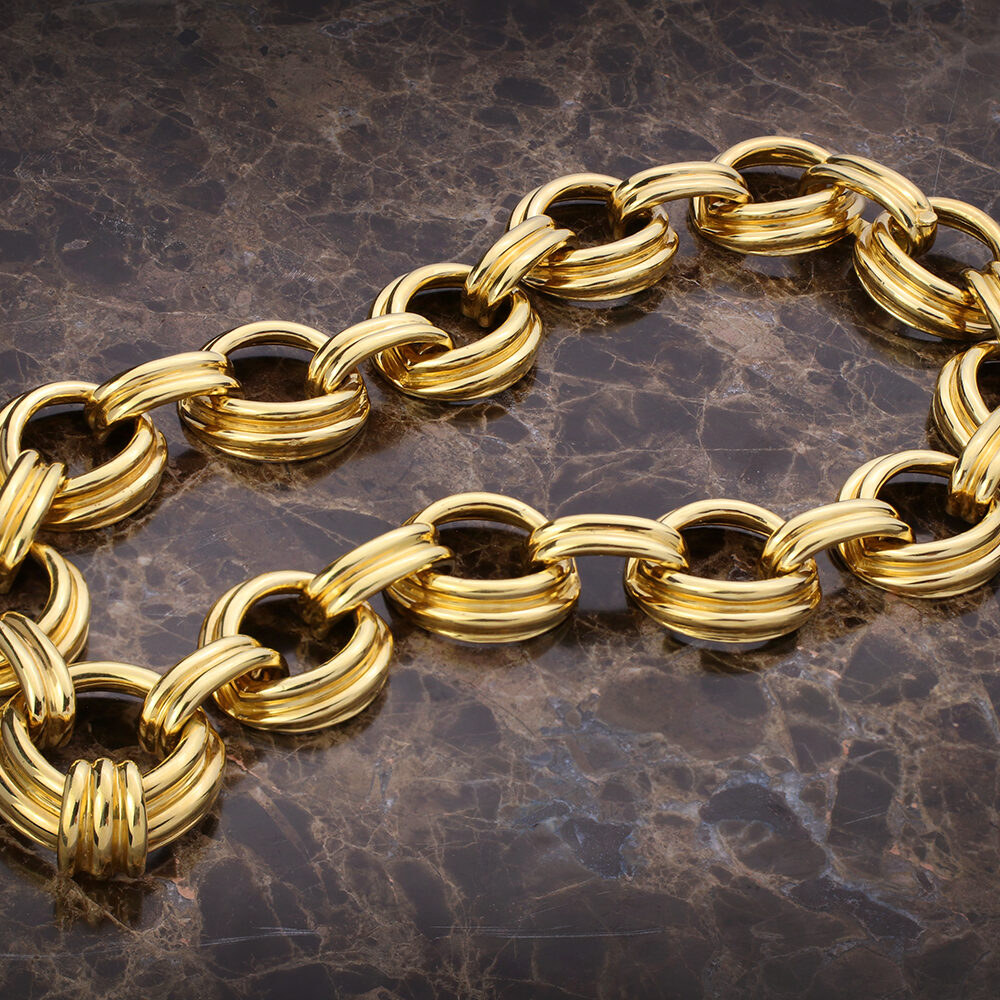 Cartier Sculpted Gold Link Necklace