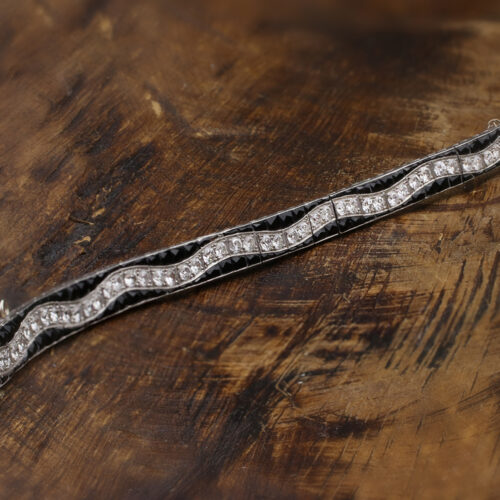 Art Deco Onyx and Diamond Bracelet